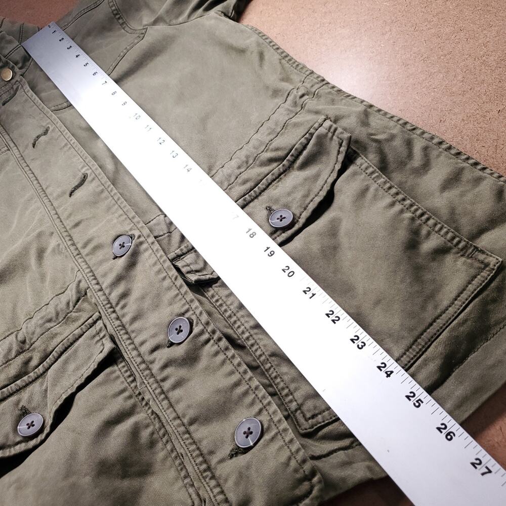 Lucky Brand Military Utility Jacket Women S Green Cinch Waist Twill Safari - Picture 7 of 12